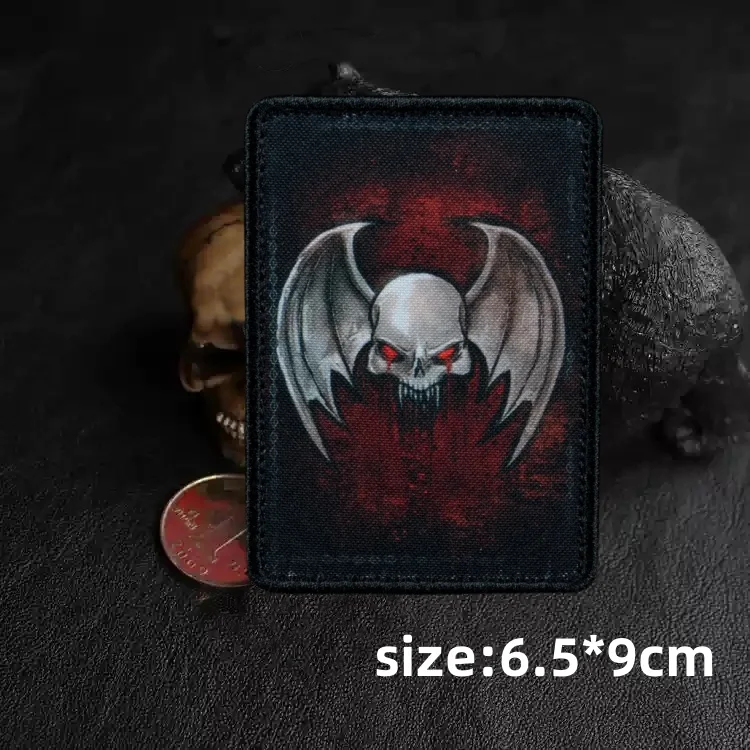 “Lord of The Night Warhammer 40K ” Skull Badge Printed Patches for Clothing Military Tactical Patch Backpack Hook and Loop