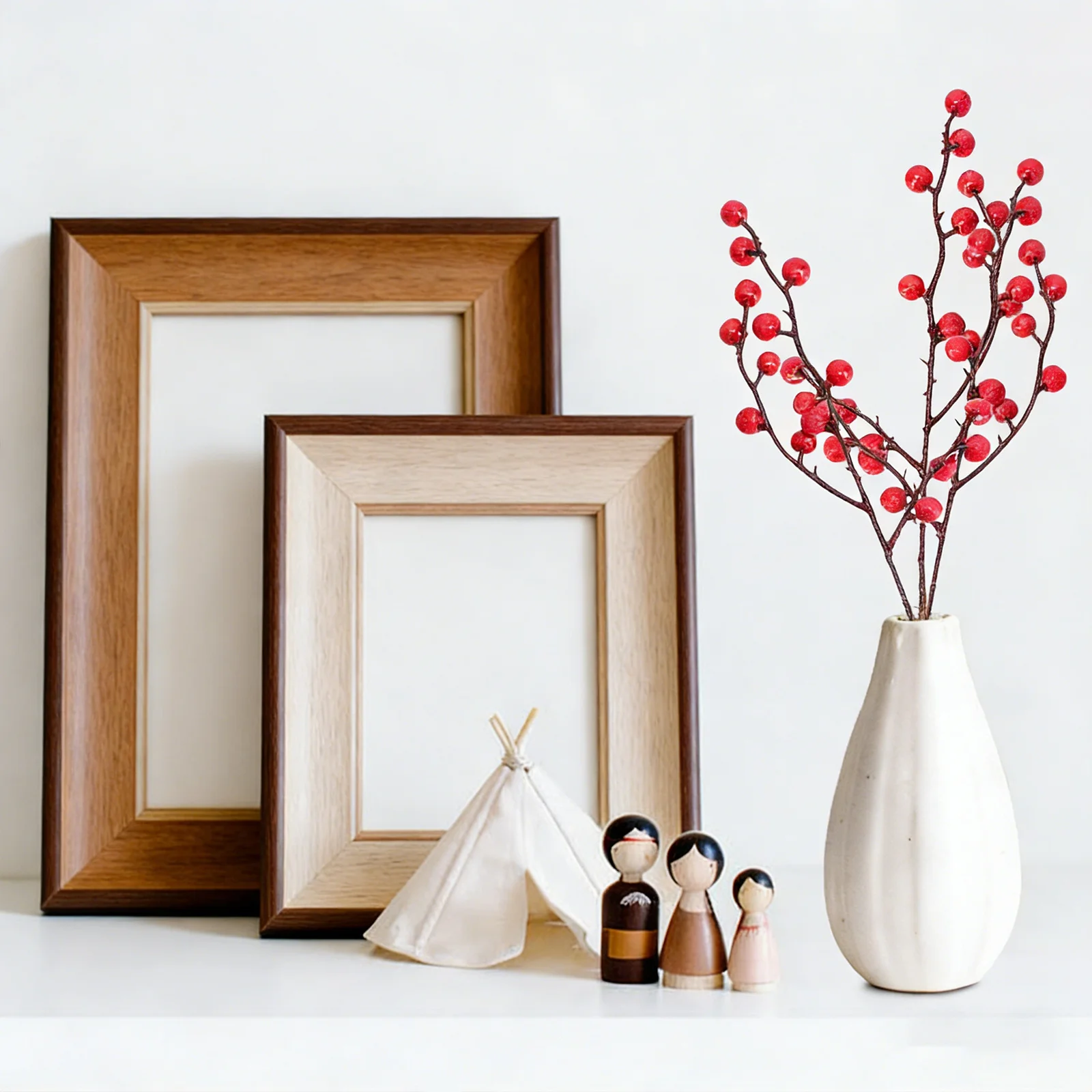 

10Pcs Holly Stem Artificial Red Plastic Xmas Flower Branch for Home Decor DIY Crafts Photo Props Wedding Party Decoration