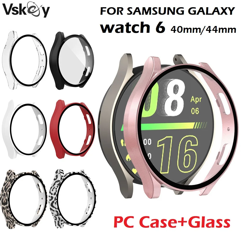 

30PCS Protective Cover for Samsung Galaxy Watch 6 40mm 44mm Smartwatch Hard PC Bumper Tempered Glass Screen Protector Case