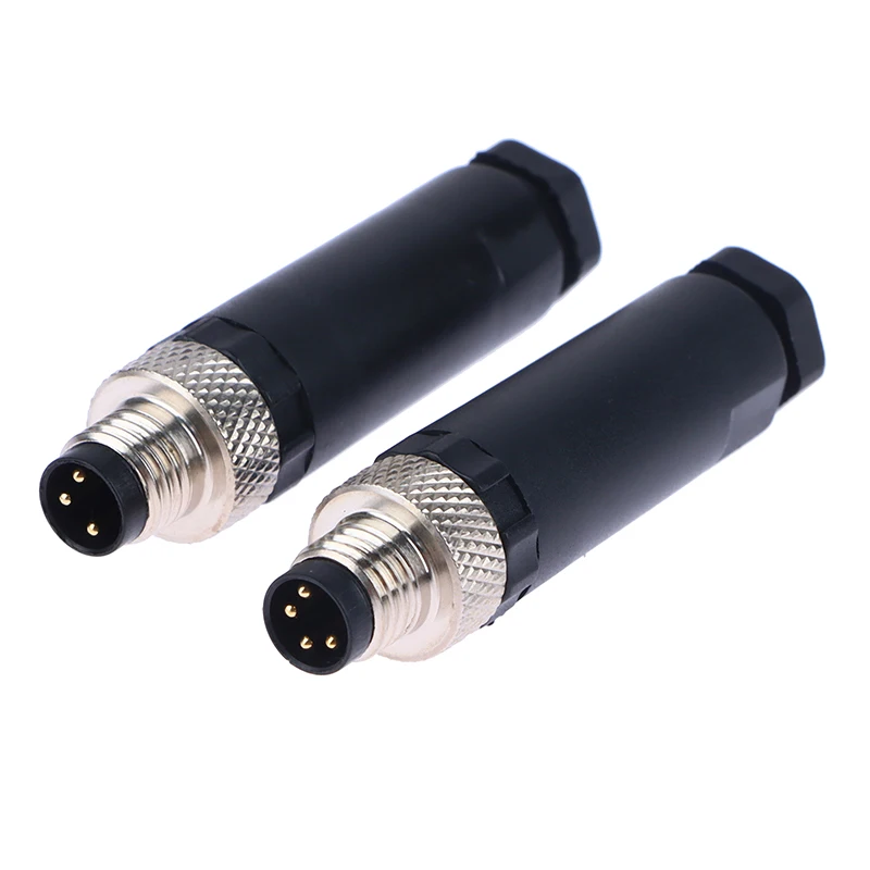 M8 Sensor Connector Waterproof Male & Female Plug Screw Threaded Plug Coupling 3 4 Pin Flange Socket Back Mount