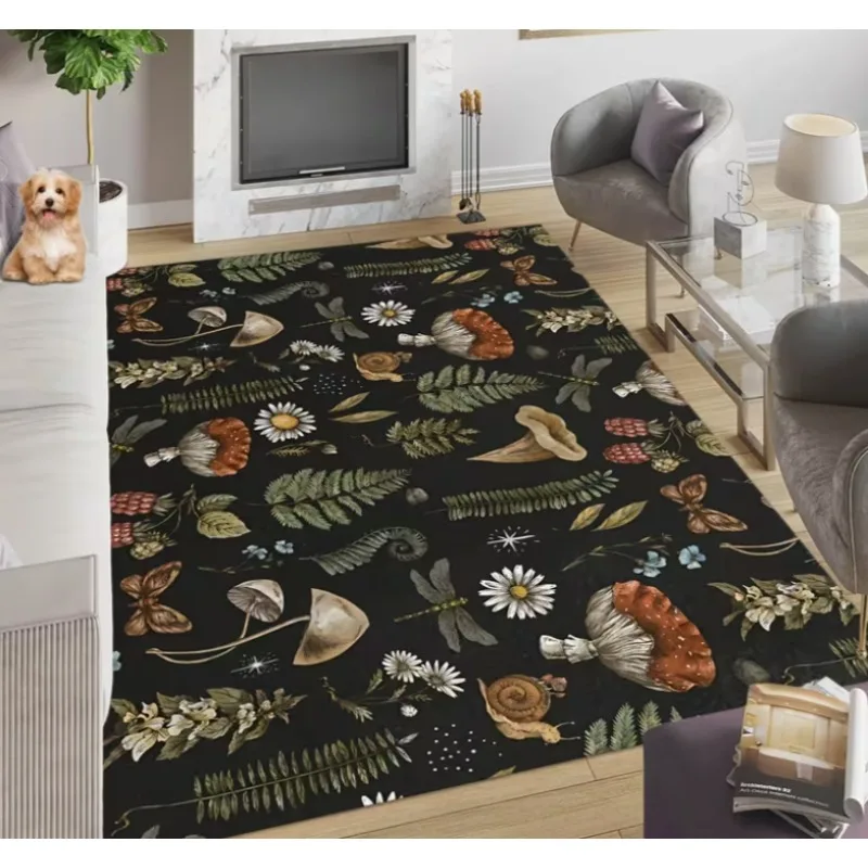 Mushroom Rug That Glows in The Dark Mat Suitable for Game Rooms, Bedrooms, Living Rooms, Bathrooms, and Entryways Carpet