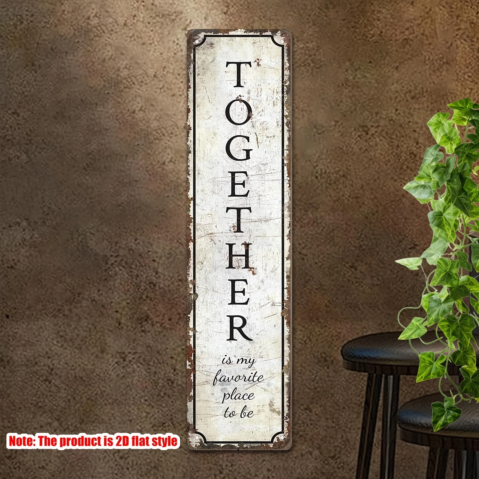 1PC,Rustic Vintage Metal Wall Decor,TOGETHER,The Best Place to Be - Kitchen,Living Room,Office Decoration,No Electricity Needed