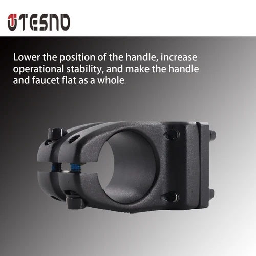 Imagen 2 del producto Vástago de bicicleta Tesno, aleación de aluminio, bicicleta de carreras/vástago de bicicleta de carretera, vástago de manillar corto de 25,4x28,6x35mm, vástago corto hueco