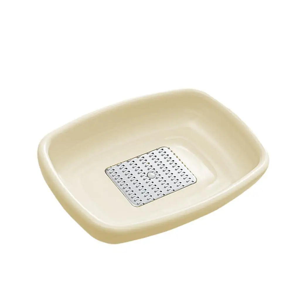 Stainless Steel Ginger Grater Plate with Easy Clean Garlic Press Dish for Fruit Vegetables Baby Food