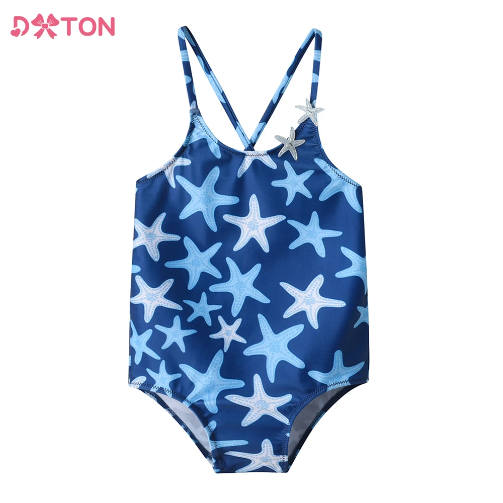 

DXTON Kids Girls Swimsuit One Piece Toddlers Starfish Print Swimwear for Summer Baby Girl Beach Vacation Bathing Outfit Costumes