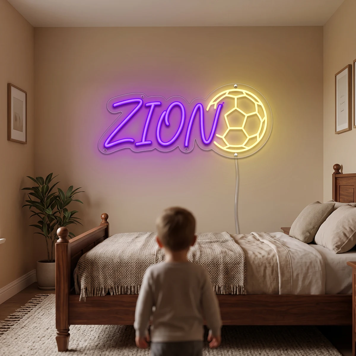 Customizable Neon Basketball Personalized Name Birthday Party Gift Children's Room Home Decor LED Sign Ball