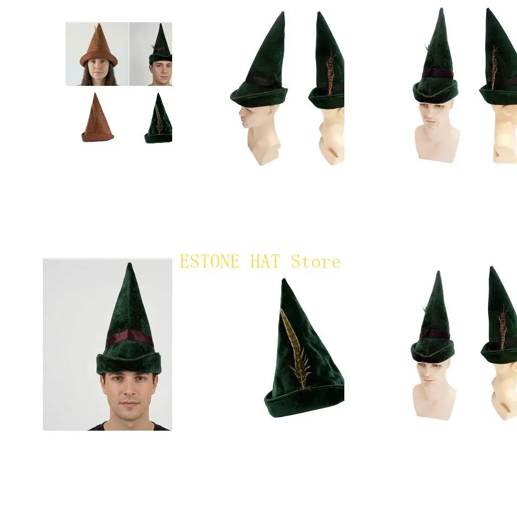 49MF Rolled Wizard Hat Costume Accessory for Themed Party Looks