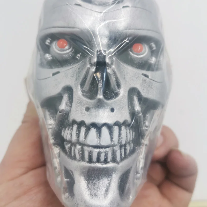 14cm 터미네이터 해골 T800 Arnold Schwarzenegger 수지 그림 동상 장난감 해골 머리 컬렉션 모델 책상 장식