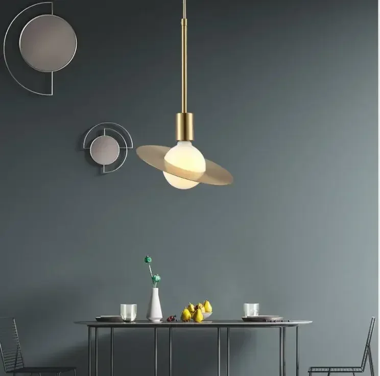 Copper Northern Europe Small Chandelier Classic Theme Restaurant Bar LED Light for Clothing Shop Canteen Living-Room Bedside