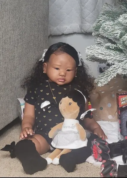 FBBD Custom Made By shanshan 30inch Reborn Baby Doll Amaya with curly hair Dark Skin Already Finished Doll Huge Girl