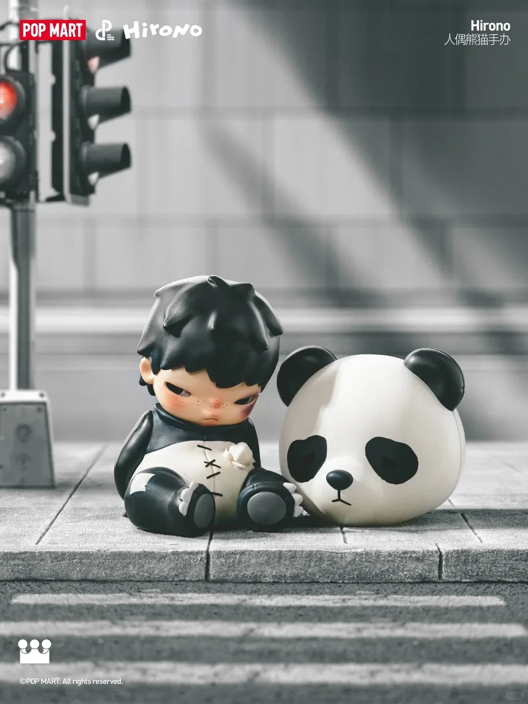 

Genuine Popmart Hirono Little Wild Man Doll Panda Lanyard Card Trendy Toy Collectible Figurine Gift Action Figure Collectible
