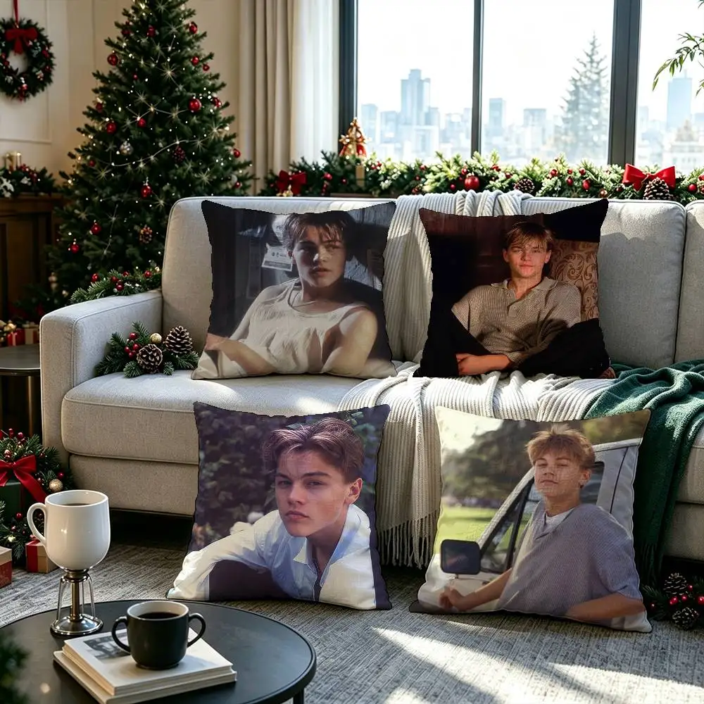 Actor Leonardo DiCaprio   Double-sided printed pillow cover Solid color minimalist pillowcase, fits all bedroom styles