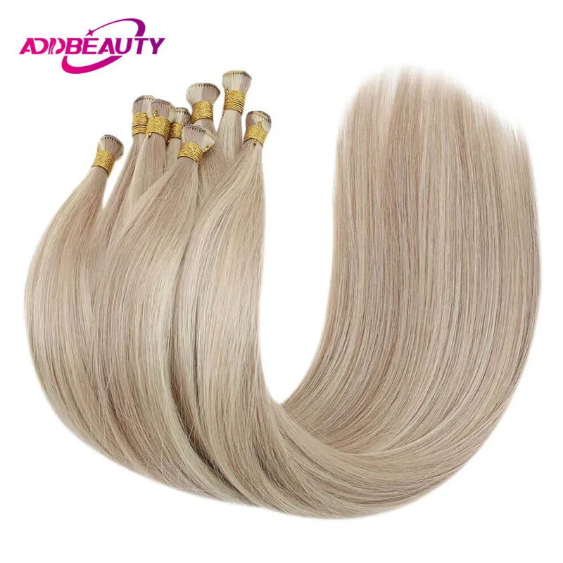 

Straight Hand Tie Virgin Human Hair Weft Extensions Hair Bundles Ombre Blonde Color 100g Natural Brazilian Double Drawn Weft 613