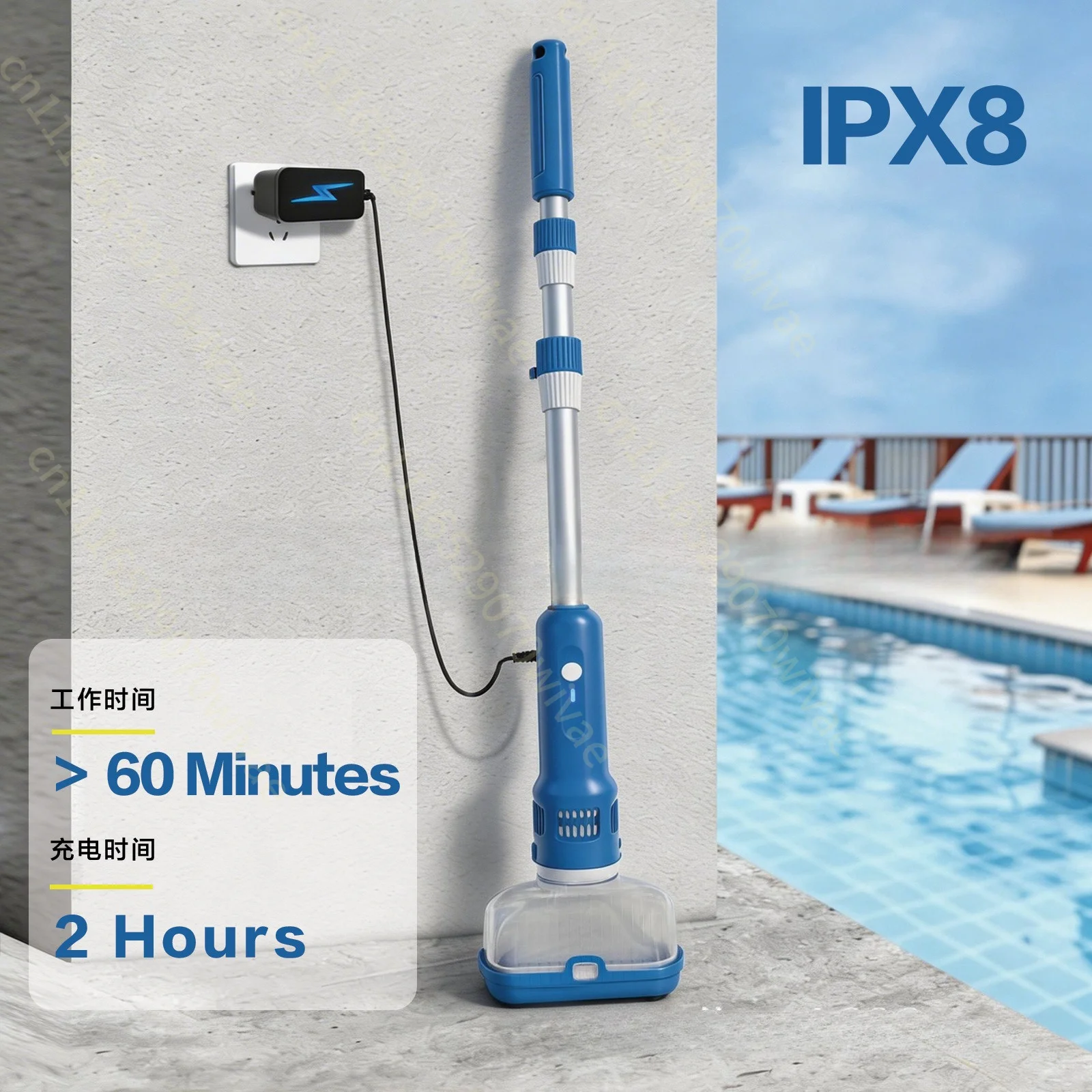 Manufacturer Amazon popular 3-in-1 suction pool SPA fish pool built swimming pool cordless hand-held sewage suction device