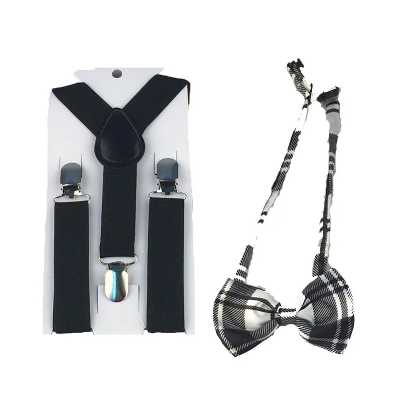 Kid Necktie 2Pcs Tie Suspenders Children Christmas Formal Wedding Hot Clothing Accessories Cute school MW36