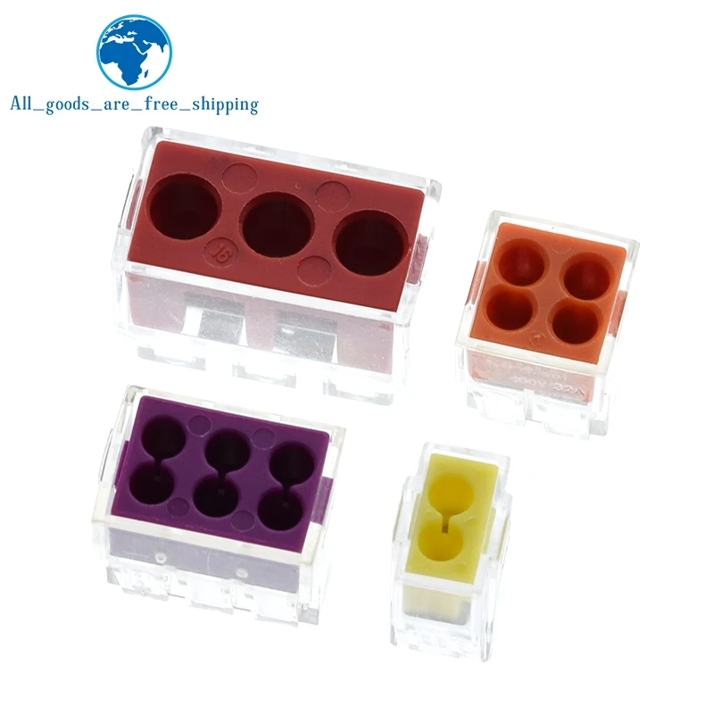 TZT 10PCS PCT-102 PCT-103 PCT-104 PCT-106 Universal Compact Wire Wiring Connector Conductor Terminal Block With Lever