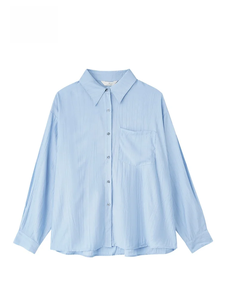 

Синий длинный свитер с воротником для женщин, универсальный топ для повседневной носки GOFAR Sketch, синий длинный свитер для женщин