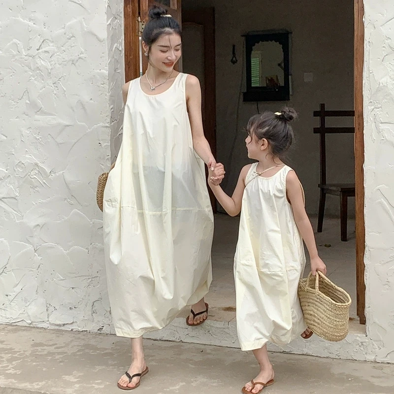 Mommy And Me Clothing  2026 Summer Floral Dresses  Children  Print Robe Mother And Daughter Clothes  Matching Dress Women Girl