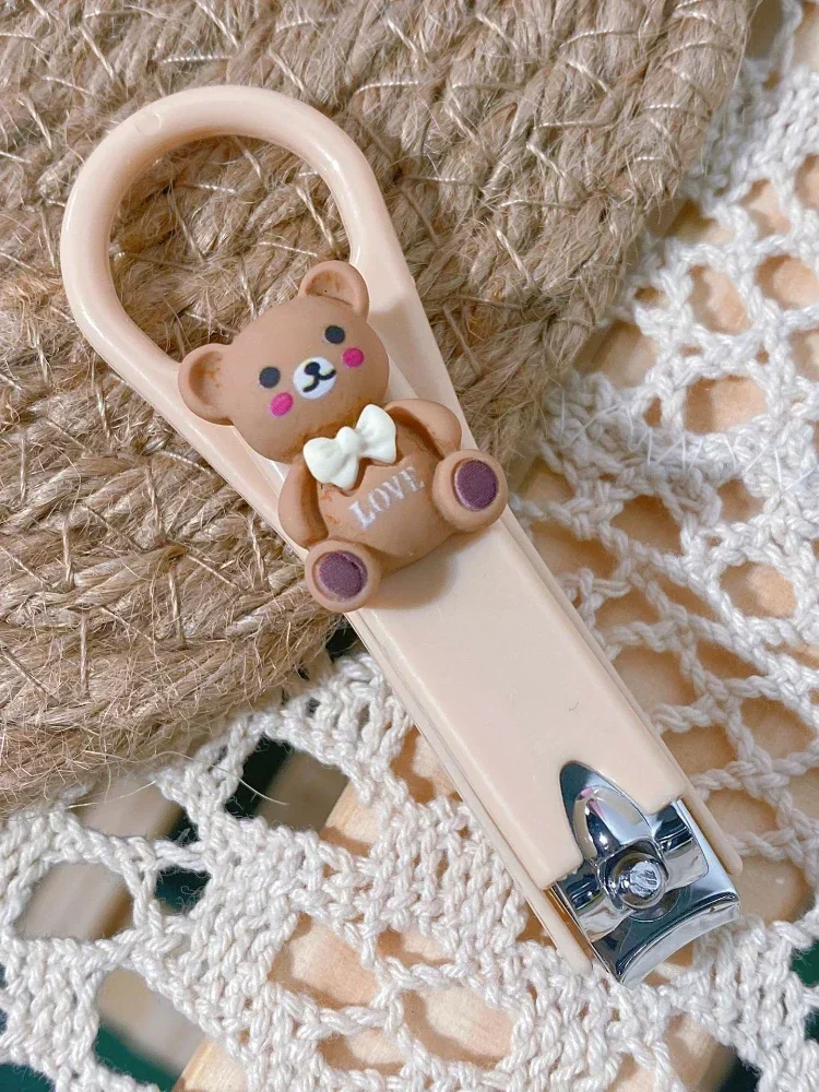 New Cute Cartoon Bear Bunny Nail Clippers Anti Splash Nail Trimmer Baby Nail Care Accessories Manicure Tools