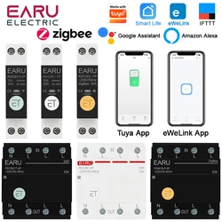 Tuya eWeLink WiFi ZigBee Smart Circuit Breaker MCB 2P 4P Timer Relay Switch Voice Remote Control for Alexa Google Home Assistant