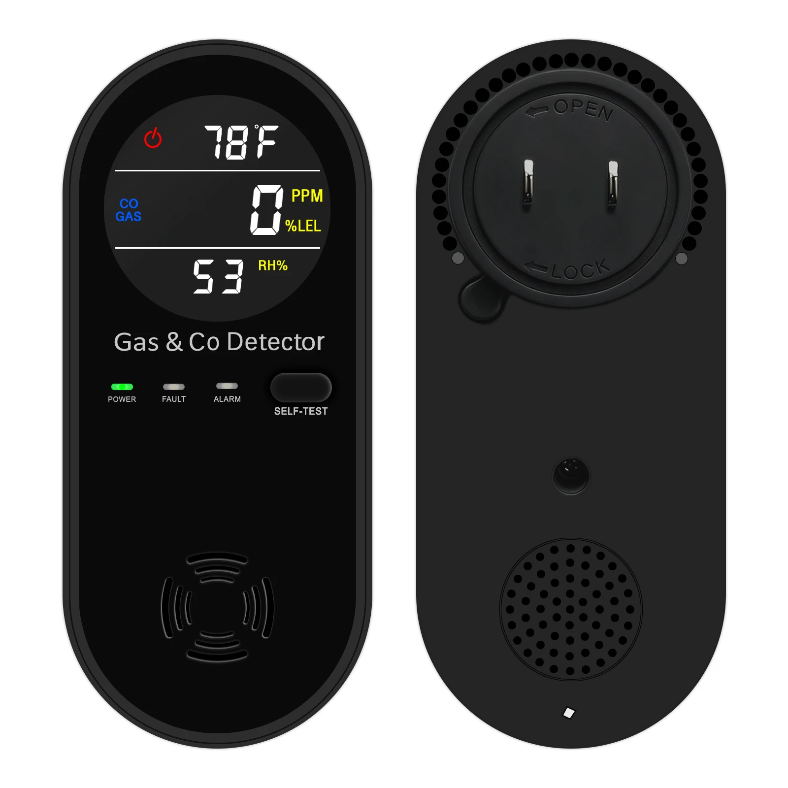 Plug-in Multi Gas Detector & Carbon Monoxide Alarm with LCD Display for CH4 Methen UL 2034