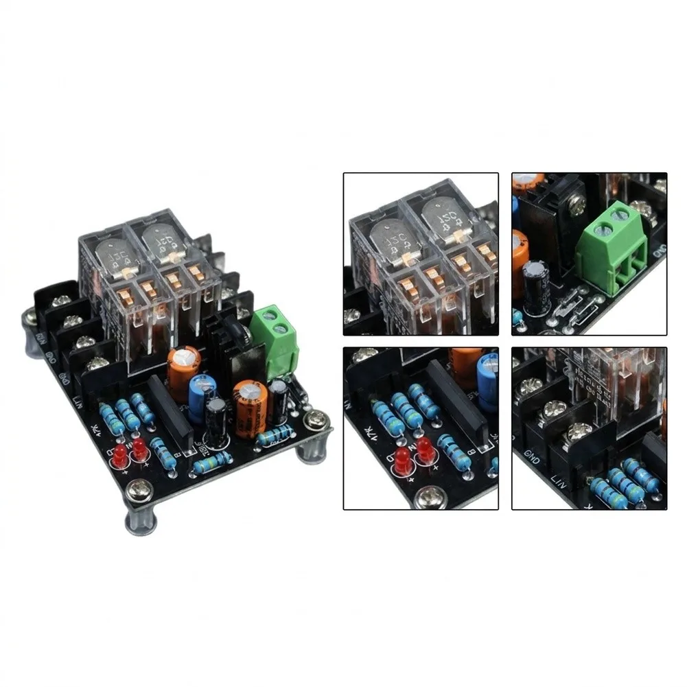 UPC1237 Dual Switch Audio Protection Board for 300W Amplifiers DC Fault Detection LED Indicators and Delayed Activation