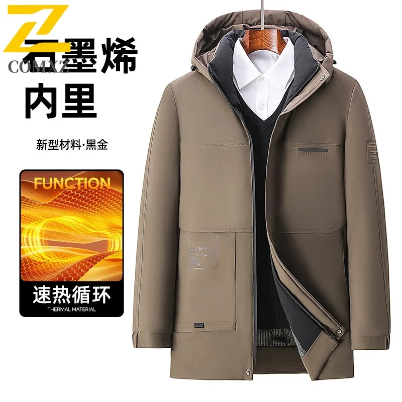 ​Men Down Cotton Windbreaker Winter American style Thickened Casual Outerwear Daily Use Lightweight Sports  Warm Puffer Coat ​