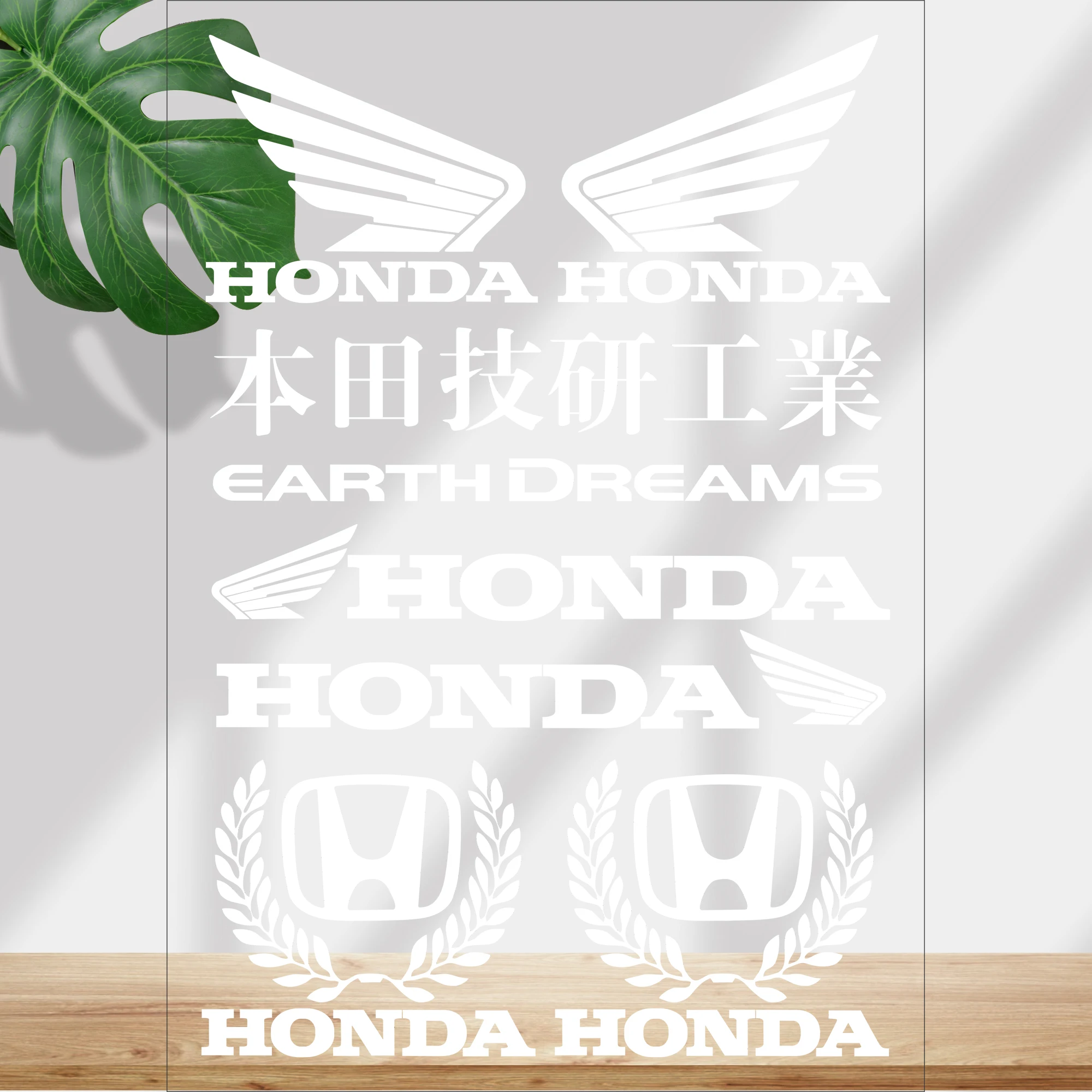 Виниловая белая наклейка на мотоцикл Honda, наклейка на бак, набор эмблем на шлем