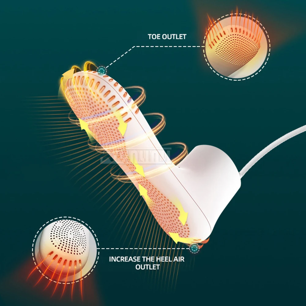 مجفف أحذية منزلي عالي الجودة لإزالة الروائح الكريهة، مجفف أحذية محمول بموقيت للسفر PM10