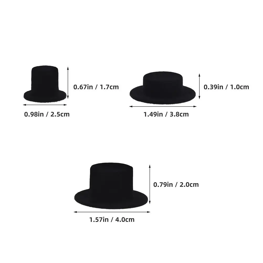 15Pcs Black Flocking Mini Clown Hats Soft Comfortable Material for Craft Decorations Mini Hats for Crafts