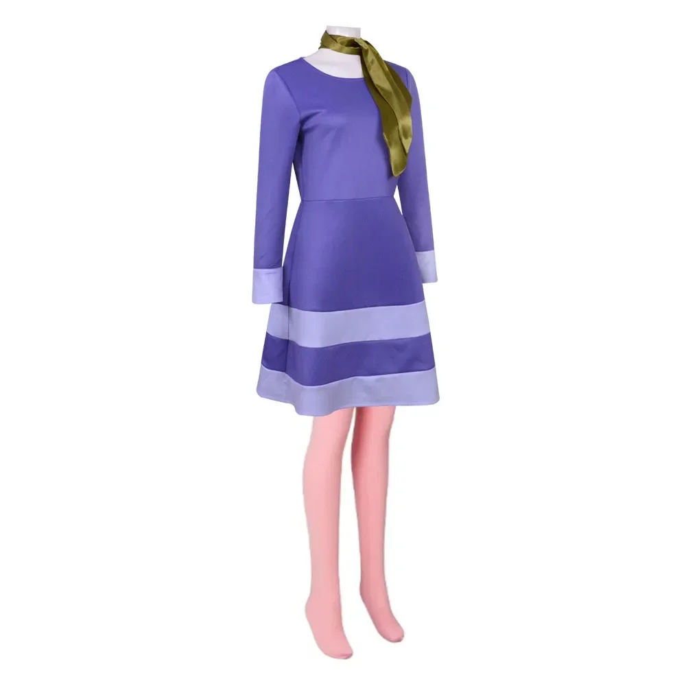 New Anime Doo Where Are You Daphne Blake Cosplay Costume Adult Women Purple Dress Suit Uniform Fashion Sexy Halloween Clothes