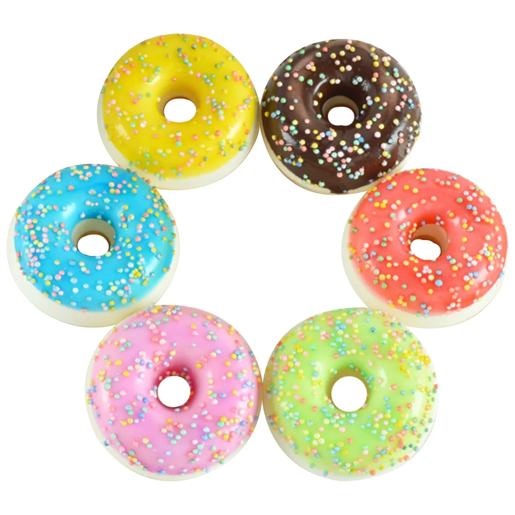 

6 Pcs Faux Donuts Toys Artificial Cakes Simulation Models Food Props Decorate Decorative Pu Office Simulated