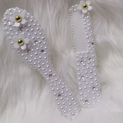 Kids Baby Girl Brush Comb Crystal Luxury Rhinestones Pearl Bling Hair Care Curler Infant Christening Gift Sparkly Head Massager