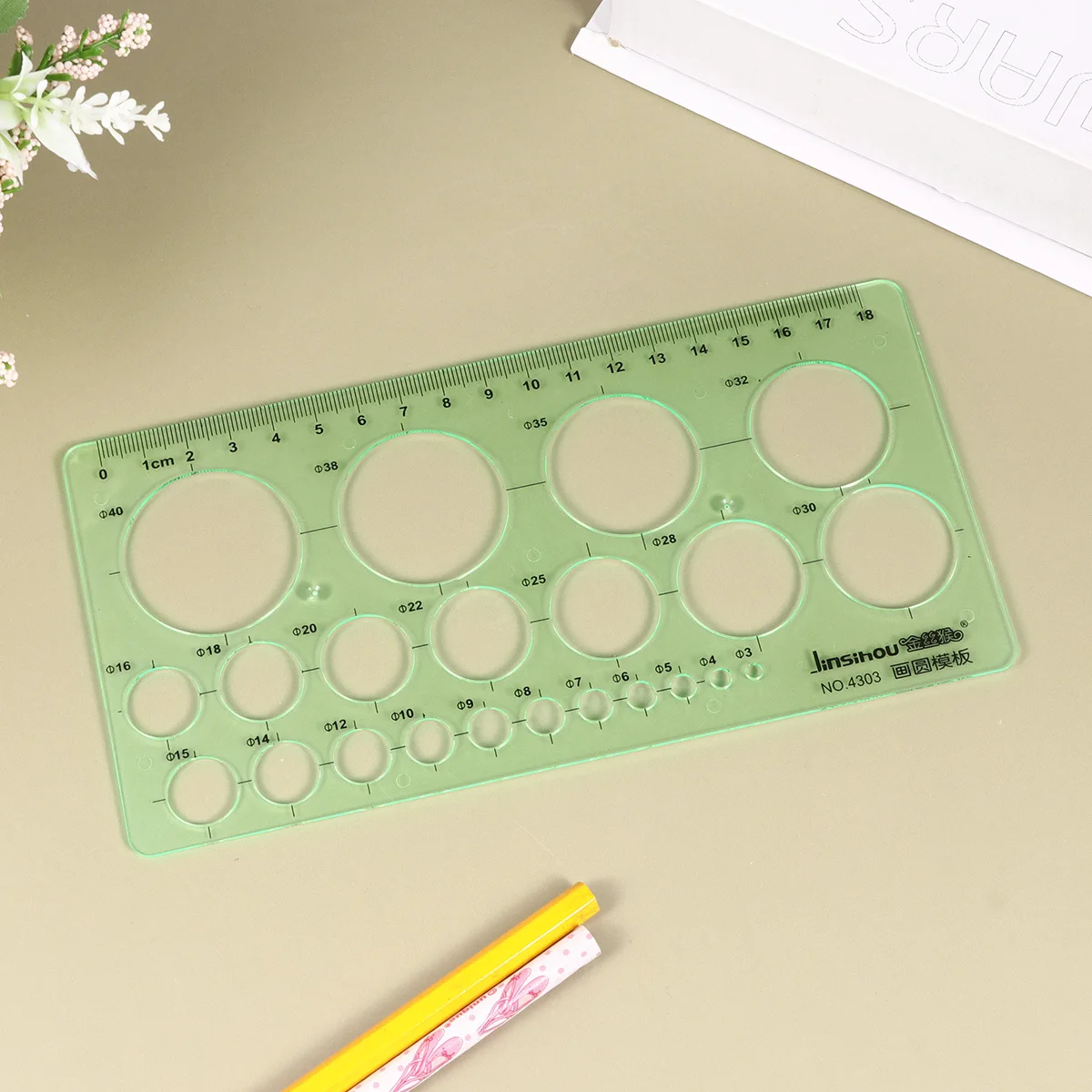 

2Pcs Transparent Plastic Draft Rulers Geometric Templates Measuring Circles Ellipses for Architecture School Art Design