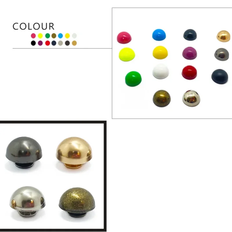 DIY Strap Rivets Screw Mushroom Dome Bolt Round Head Screws Punk Metal Nail Button For Clothes/Bag/Shoes