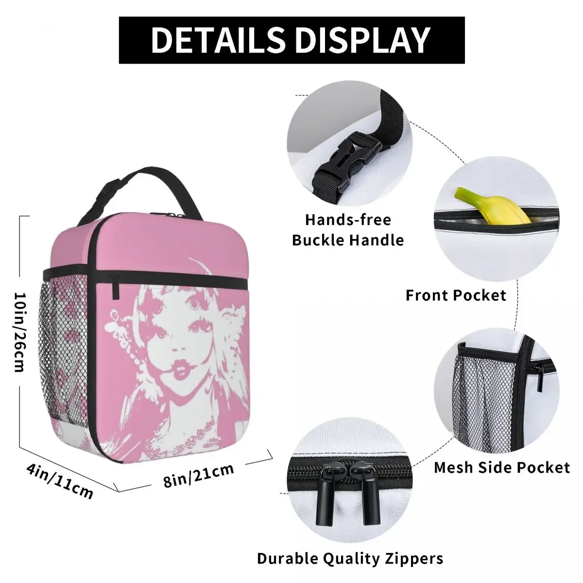 Melanie Martinez Merch Insulated Lunch Bag For School Pink Portals By Mel Food Box Reusable Thermal Cooler Lunch Boxes