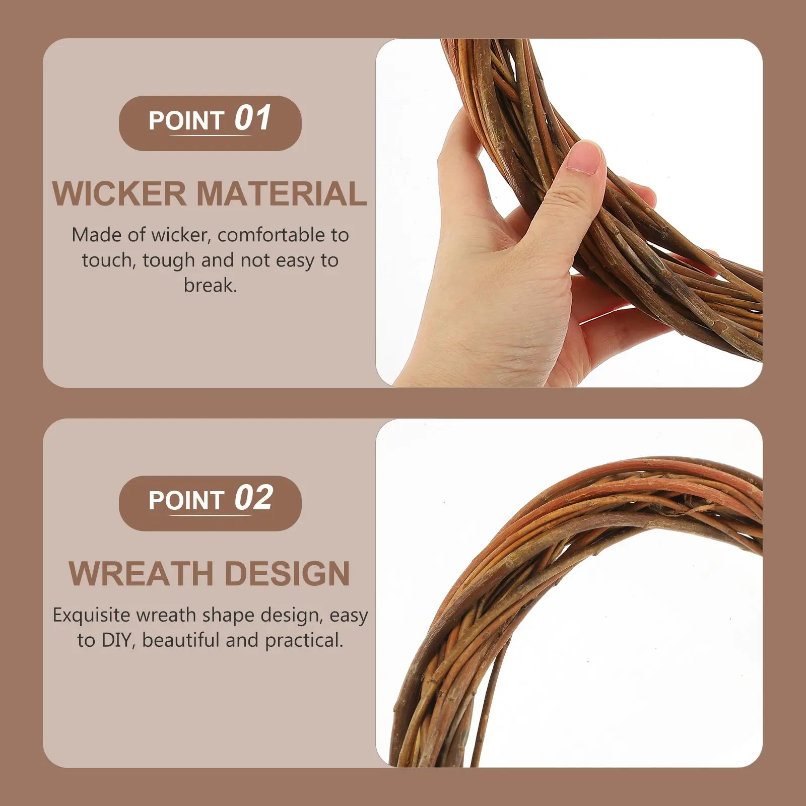 Wreath Wicker Circle 30cm DIY Ring Crafting Use Home Decor Garland Frame Small Rings Interior Christmas Wedding