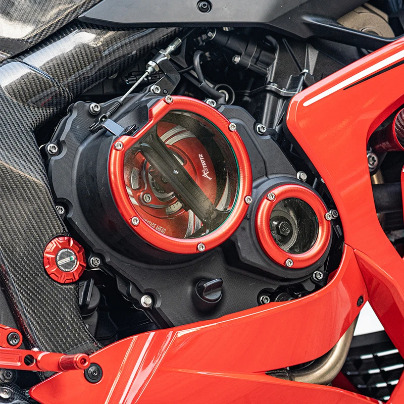 SEMSPEED ل QJmotor SRK 800RR/RS SRK 600RR/RC/RC SRK 600A الجانب الأيمن غطاء علبة المرافق واضح مخلب محرك المحرك الملحقات