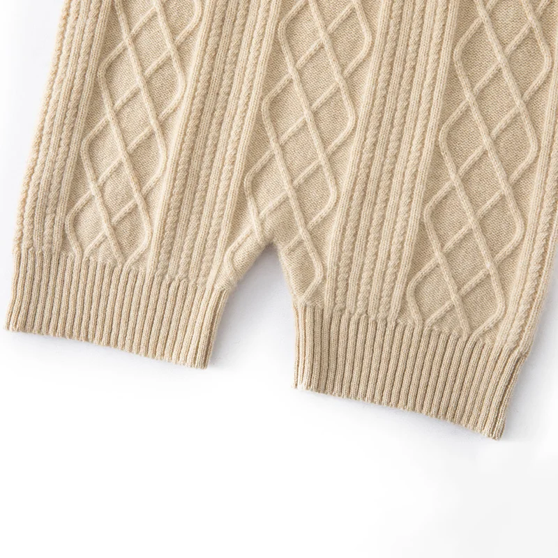 กางเกงขาสั้นฤดูใบไม้ร่วงและฤดูหนาวใหม่สําหรับผู้หญิง, กางเกงแคชเมียร์ถัก, ทันสมัยและลําลอง, กางเกงกอดสะโพกหนา jacquard