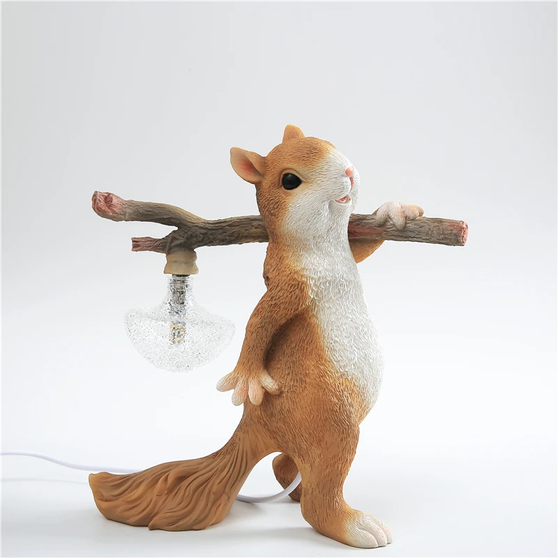 

Squirrel Table Lamp Resin Animals Lamps Children's Room Decor Lighting Bedroom Bedside Study Read Desk Lamps Table Decoration