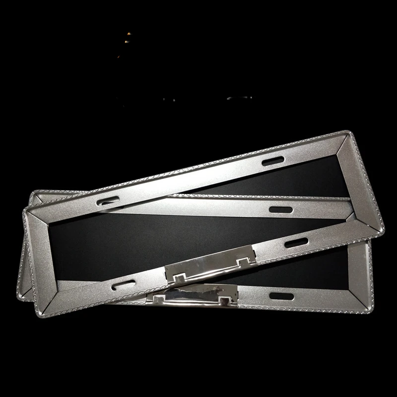 2pcs License plate frame Magnesium alloy engraving pattern Color license plate frame License plate frame