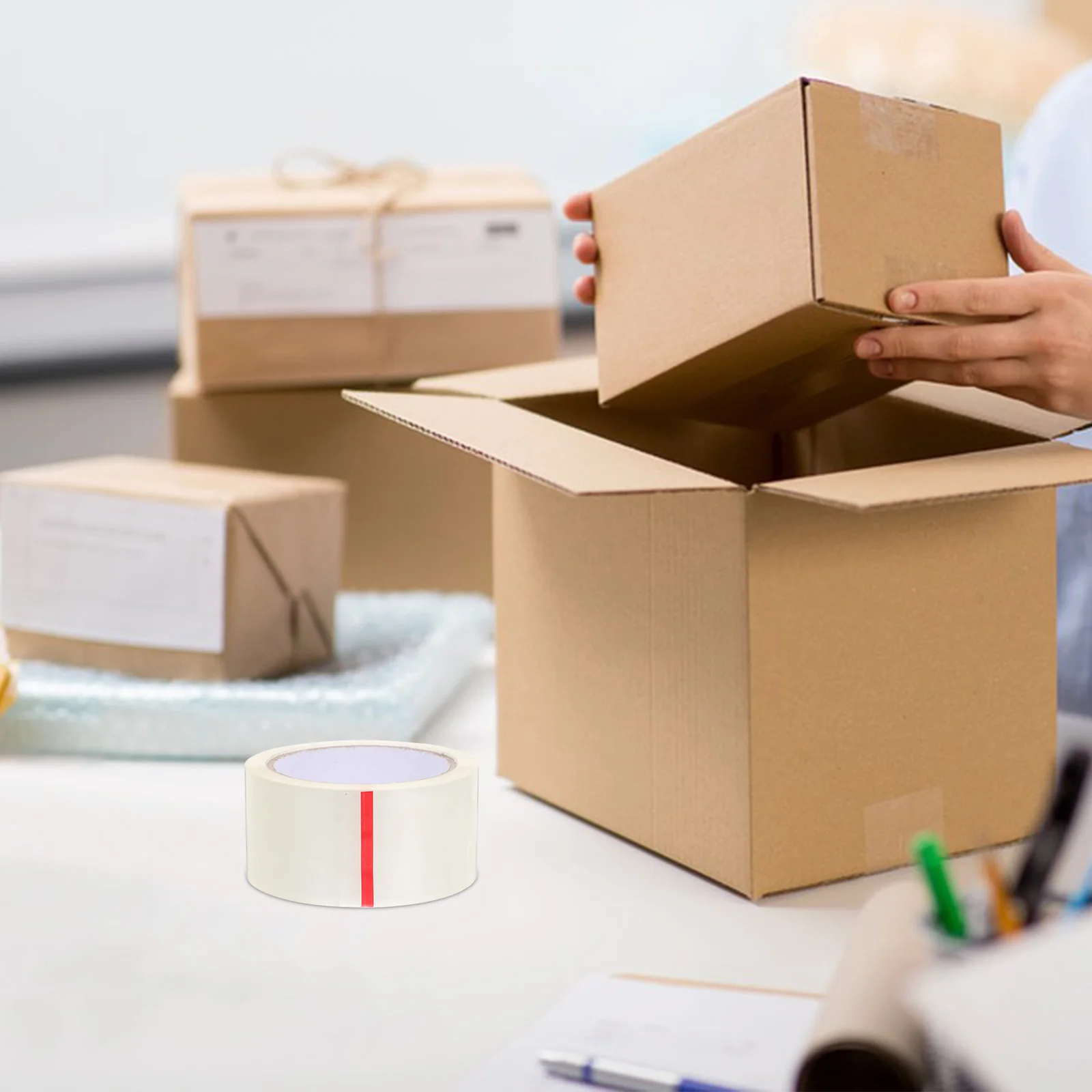 

Transparent Packing 48mmx50m Heavy Duty PVC Self Adhesive Tape Seal for Boxes Office Carton Packaging Adhesive Tapes