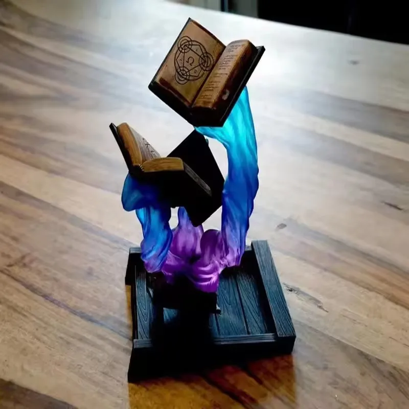 Creative Delicate Book Tomes Of Magics Dice Tower Magics Dice Tray Big Book Ornaments Large Garden Gnome Sculpture Statue Decora