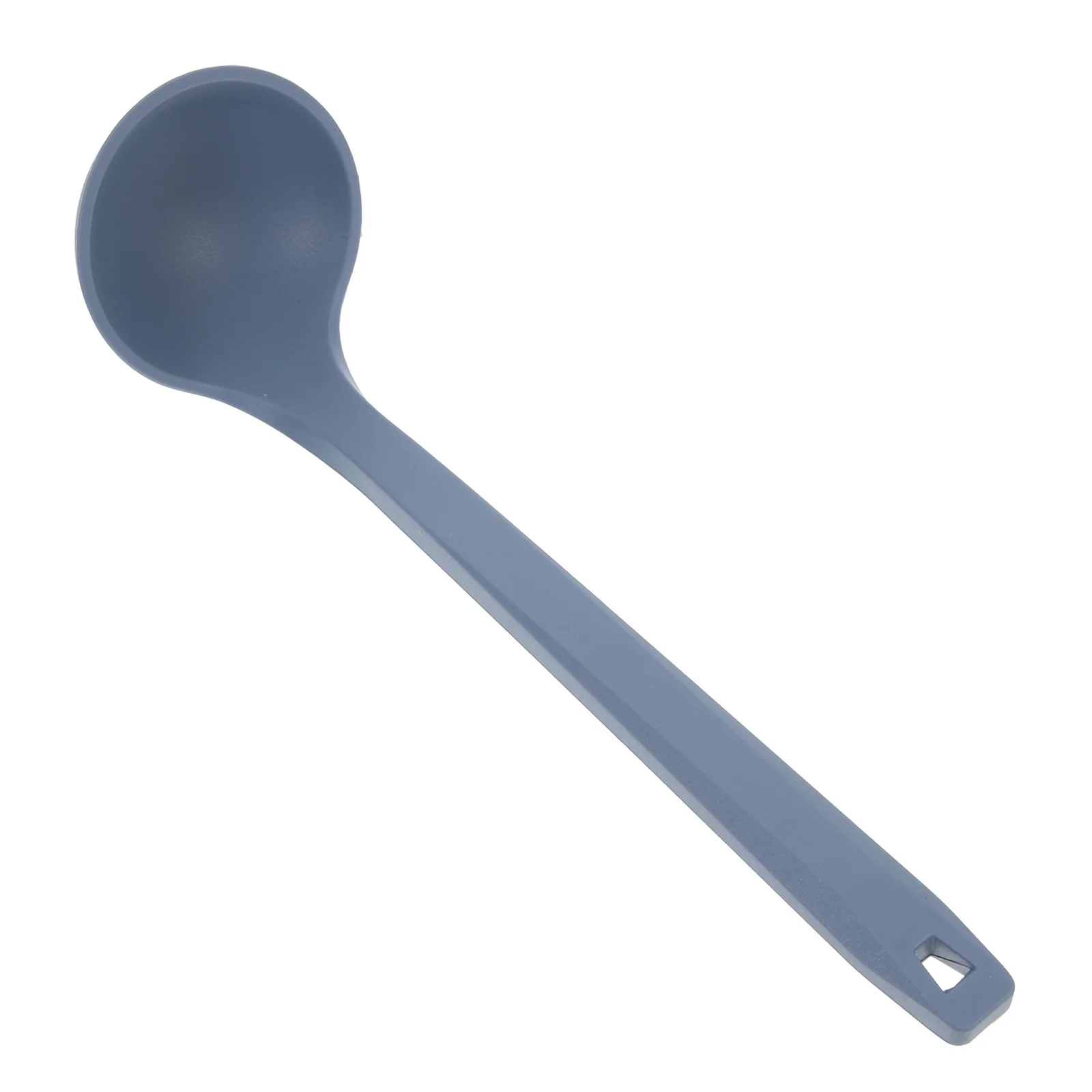 

Blue Silicone Soup Spoon Long Handle Non-Stick Ladle For Kitchen Cooking Hot Pot Restaurant Household Utensil