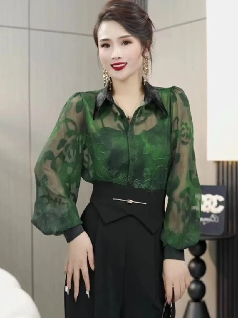 

Fashionable Thin Summer Shirt Outerwear Mom's Top 2025 New Style Outdoor Sun Protection Versatile Slimming Meat Covering Shirt