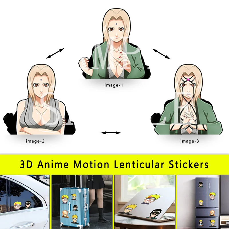 Anime NARUTO 3D Gradient Tsunade Motion Sticker Magic Sticker Creative Car Sticker Notebook Luggage Waterproof Decal Kid Toys