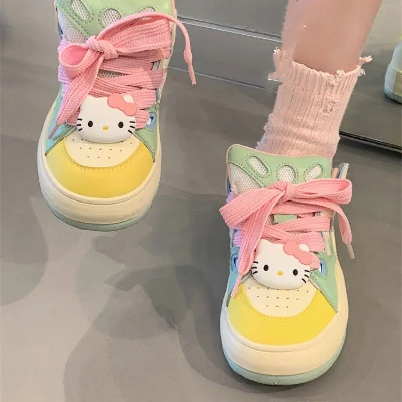 Nowe Sanrio Hello Kitty śliczne kreskówki Anime plansza casualowe buty sportowe dziewczyna deskorolka moda tenis Sport Y2k buty designerskie