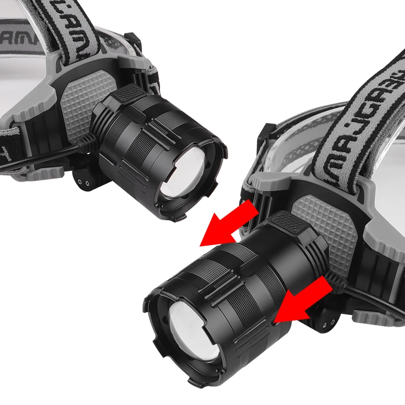 C2 30w Headlight Xhp160 Zoomable Led Headlamp Type-C Rechargeable Lamp Strong Light Display Headlight For Fishing Camping