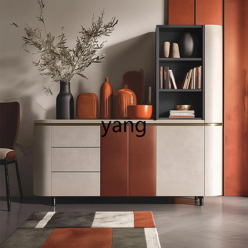 

TGF solid wood dining side cabinet modern high-end home partition cabinet high and low combination large locker