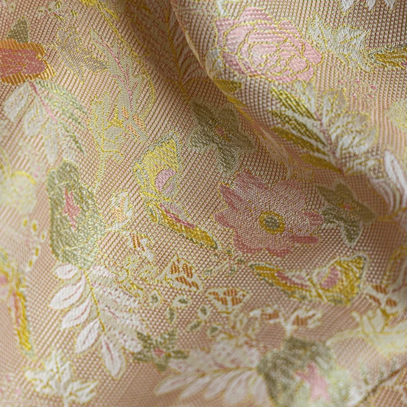 Human Silk Imitation Flower Luo Flower Butterfly Jacquard Fabric Summer Chinese Style Qipao Small Shirt Hanfu Handmade Fabric